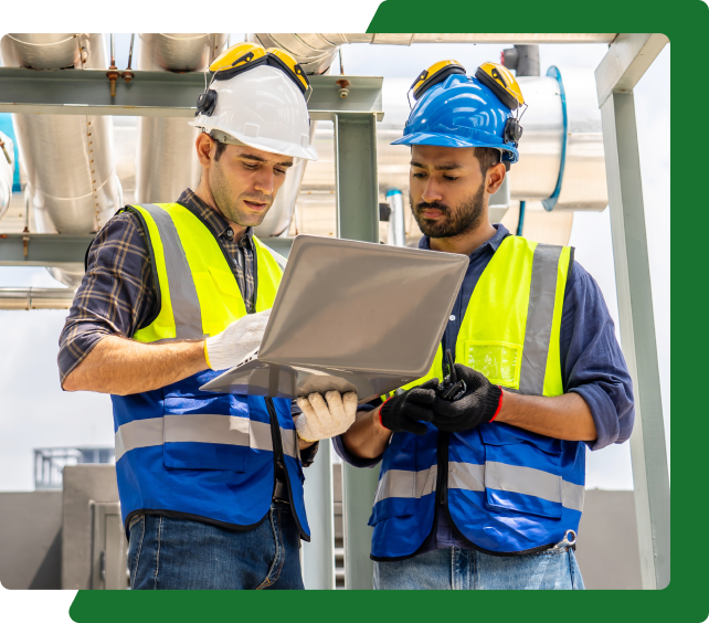 N2X application engineer reviewing valve positioner diagnostics and performance data in the field