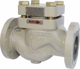 Swing check valve for preventing reverse flow in pipelines