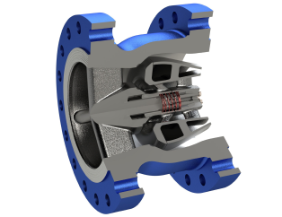 VTC non-slam check valve for pipeline overpressure protection