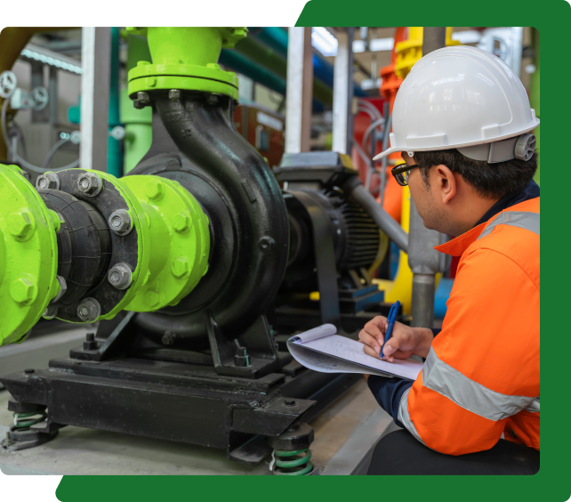 N2X application engineer inspecting a check valve installation in an industrial facility