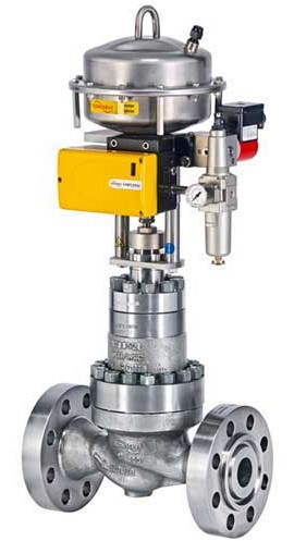 Severe service axial control valve for extreme process conditions
